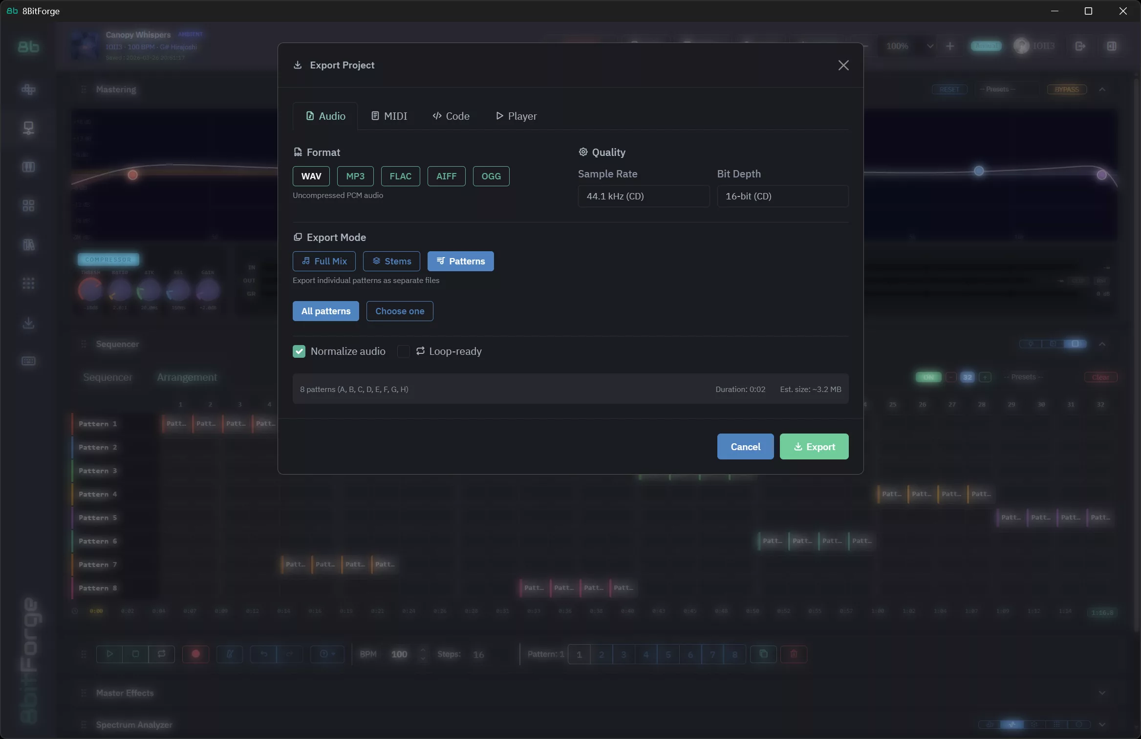 Exporting Your Project